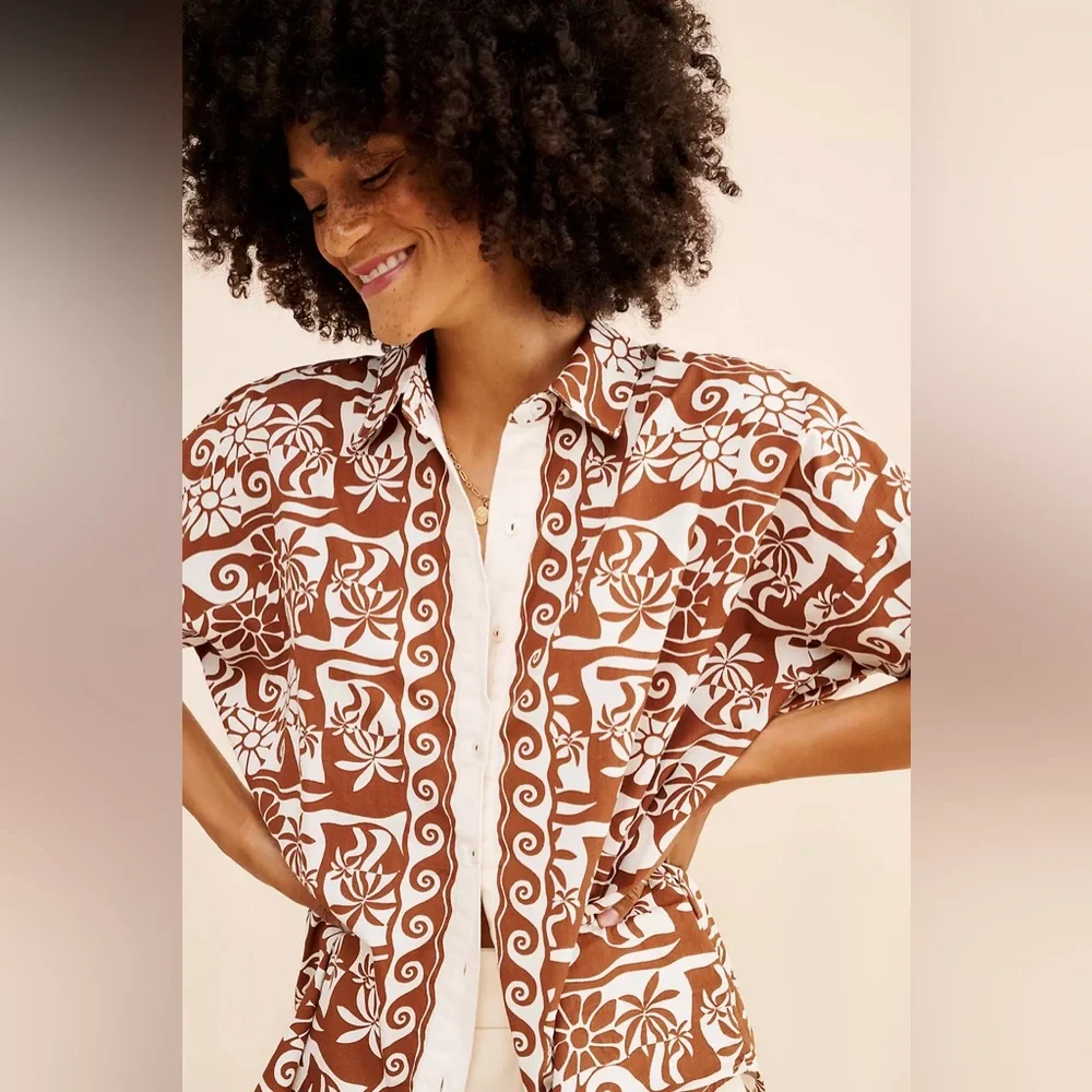 Anthropologie Long Sleeve Poplin Buttondown - Picture 3 of 7